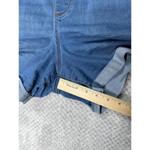 Time And Tru Shorts Womens XXL 20 Blue Jean Denim Rolled Cuff Medium Wash - Picture 8 of 10